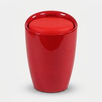 Taburete puf de ABS con cojín de polipiel Cliff - Rojo