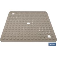 Tapis antidérapant à ventouses 60 x 60 cm, caoutchouc thermoplastique beige pierre