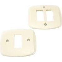 TrAdE Shop Traesio - Placche In Abs Autoportanti Per Scatola Tonda Autoportante Diametro 60 / 80 - Grigio -2 fori -