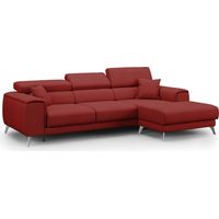 Fusion Ecksofa mit Schiebesitzen aus weichem, abwaschbarem Stoff T05 260 cm rechts rot