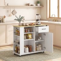 Meuble de cuisine avec tiroir. Meuble et étagère réglable. Blanc