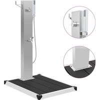 Douche d'extérieur avec receveur de douche WPC Acier inoxydable
