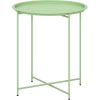 Table ronde pliante en acier pour terrasse, avec plateau amovible, couleur verte, design compact