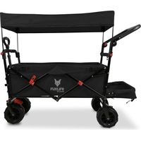 FUXLIFE by FUXTEC Strand-Bollerwagen FX-CTB800 Schwarz • Faltbarer Transportwagen • Gepolsterter Innenraum • Sonnendach • Offroad-Räder • Stabil & klappbar