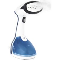 HKoenig Plancha Vapor Vertical Muy Potente, 1640 W, 24 g/m, Suela de Acero Inozidable, Depósito de Agua Extraíble de 250 mL, Autonomía Ilimitda, Ideal para Viaje, Azúl STM10, Plastico, Azul