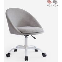 Chaise de bureau pivotante en tissu réglable en hauteur Mikro - Gris