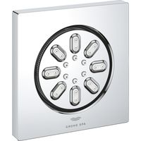 GROHE Seitenbrause Rainshower Aqua 26802, 2 Strahlarten, 3.3 l/min Durchflusskonstanthalter, inklusive Einbaukörper und Abdichtung, eckige Form, chrom