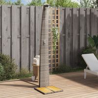 Vidaxl – Douche extérieure en résine tressée – Base en bois d'acacia – Dimensions 55x60x224 cm – Résistance aux UV – Jet rotatif