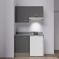 Kochnischen K01L - 120 cm - Grau - Cromo - Spüle links