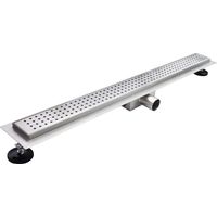 Canaleta de Ducha Rectangular de Acero Inoxidable Ultra Plana Medidas 60cm - Modelo R7 Desag�e de Borde C�rculo plateado
