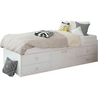 3 Feet Arctic Multi Drawer Cabin Storage Single Bed - L196 x W96 x H51 cm - White