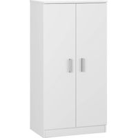 Habitdesign Scarpiera a Due Ante, Mobile ausiliario, Modello Base, Finitura Bianco Lucido, Misure: 55 cm (Larghezza) x 108 cm (Altezza) x 36 cm (profondità)