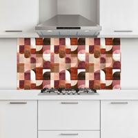 CRÉDENCE CUISINE Géométrie - Moderne - Rétro 120x60 cm