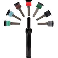 (B) Arroseurs escamotables 1/2 pouce avec 7 types de buses de diffusion réglables de 0° à 360° - Outil d'irrigation pour jardin, parc et pelouse
