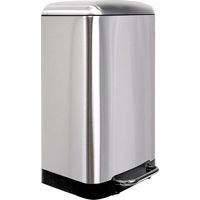 Perel Cestino in metallo de cestino a pedale con cestino estraibile, solida base antiscivolo e pedale rinforzato, ideale per la casa e l'ufficio, capacità 30 litri de, rettangolare 61,5 x 32,5 x 34,5