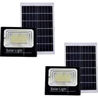 2x Faro Solare 200W LED Esterno Pannello Solare Coppia Luce Fredda Giardino