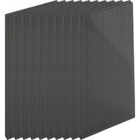 Relaxdays, lot de 10 panneaux alvéolés 4 mm pour serre, 121 x 60,5 cm, polycarbonate, anthracite