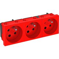 Presa di corrente tripla M45 con/senza 16A rossa STD-F3K SRO3 6120326