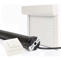 Volet roulant électrique filaire Alu Blanc - L80 x H100 cm - Motorisé avec commande murale, recoupable
