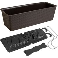 DEUBA® Self Watering Balcony Railing Flower Box 6L/12L Hanging Ratolla Planter 49cm - Umbra (de)
