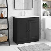 vidaXL Bathroom under Sink Cabinet Black 56 x 37.5 x 81 cm