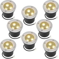 TolleTour 8x 3W Bodenleuchte IP65 Außen LED Leuchte Bodeneinbaustrahler Bodenstrahler Bodenlampe Warmweiß