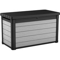 Keter – Coffre de jardin 380L – Design DuoTech résistant aux intempéries – Dimensions 123x62x70cm – Mécanisme à pistons pour ouverture fluide
