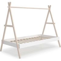 Cama juvenil modelo Teresa acabado cera blanca/blanco, 160cm(alto) 104.5cm(ancho) 209.4cm(fondo)