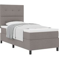 Box Spring Bed with Headboard Taupe 100 x 200 cm Fabric vidaXL