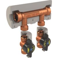 Kemper KHS Venturi-Strömungsteiler-Gruppe dynamisch, AP, DN 40/25/25 IG, PN 16, 90 Grad C, mit Dämmschale, Figur 650 06
