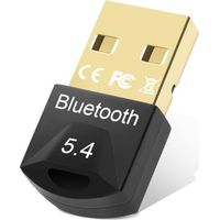 Clés Bluetooth, 5.4 Dongle Bluetooth, Usb Adaptateur Bluetooth, Bluetooth Pour Pc Clé, Bluetooth Usb, Pour Casque, Manette, Clavier, Smartphone, Tablette, Avec Windows 11/10 / 8.1/7 (Noir)
