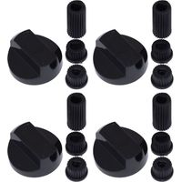 Universal Cooker Oven Grill Control Knobs And Adaptors Black Fits All Gas Electric x 4