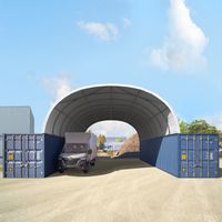 8x12 m Abri monté sur containers, PRIMEtex 2300 anti-feu, blanc