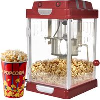 Vidaxl – Machine à pop-corn 2,5 oz avec bouilloire en acier inoxydable – Système d'agitation intégré – Capacité 10 tasses – Plateau service amovible
