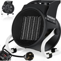 MASKO® Elektroheizer Heizlüfter Bauheizer Keramik Heizstrahler elektrisch Heizgerät mit Thermostat Elektroheizer mit 3 Heizstufen Heizgebläse Weiß / 3 KW