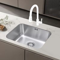 JASSFERRY Undermount Stainless Steel Kitchen Sink 1 Single Bowl with Strainer Waste, 550 x 450 mm