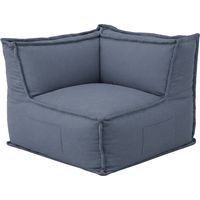 Module d'angle réversible pour canapé modulable en effet lin BANANAIR 90x90 cm gris foncé
