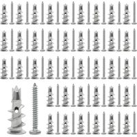 40 Pièces Cheville , Cheville Placo Charge Lourde avec Vis Autoperceuses, Chevilles Métalliques Fixations pour Cavités Béton Briques Plaques de Plâtre