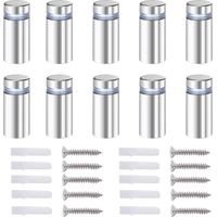 20x Abstandsschraube, Werbeglas-Abstandsbolzen, Fixier-Glas-Werbeabstandshalter, Edelstahl, 12 x 40 mm, mit Schraubenmontagezubehör