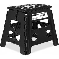 Tabouret Pliant Noir 32cm, Marchepied Pied Pliable BM TOOLS BMT-MP32-NOIR - 150kg Capacité, Léger et Compact pour Adulte/Enfant