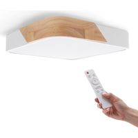 Plafon LED Bois Blanc Carré 24W CCT - Ledme - LM8282
