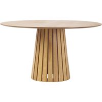 Miliboo – Table à manger ronde extensible en bois clair chêne D137 cm – Piètement en hévéa massif – Pour 6 personnes – Design moderne et sculptural