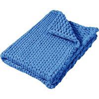 Couverture câline, Couverture tricotée douce, hiver, confortable, couverture légère, couverture chaude en peluche, couverture lestée pour canapé-lit, chaise de canapé, Gris, 50 x 50 cm