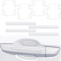 8 Pcs Film Protecteur pour Poignée de Porte de Voiture, Universel Autocollant Voiture Transparent Autoadhésive pour Poignée de Porte, Anti-Rayures, pour Universelle pour La Plupart des Véhicules