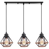 Lampadario Industriale 3 Luci E27 Lampada a Sospensione Retrò per Cucina Soggiorno Illuminazione Cucina Casa