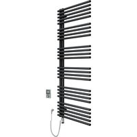 SCHÖNER WOHNEN-Kollektion Design-Heizkörper CELIA inklusive Heizstab 5 und Befüllung, 151 x 60 cm, Mattschwarz, Version Links