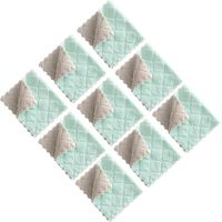 Chiffons de nettoyage et torchons (Lot 24), chiffons absorbants réutilisables, de couleur vert-gris
