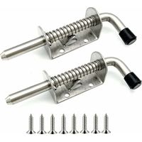 2er-Pack Edelstahl-Federnriegel für Garagentor, Gartenschuppen, Hof, Hühnerstall (128 mm) - INHHUB