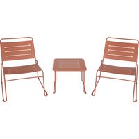 Salon de jardin 2 personnes en métal - Terracotta - Solena