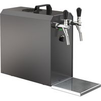 Untertheken Komplett Set - Zapfanlage STREAM 50K mit Luftpumpe Bierkoffer, Bierzapfanlage, Durchlaufkühler 2-leitig Trockenkühler, bis zu 55 Liter/h - BLACK EDITION, Zapfkopf:Kombi,Zapfkopf 2:Kombi